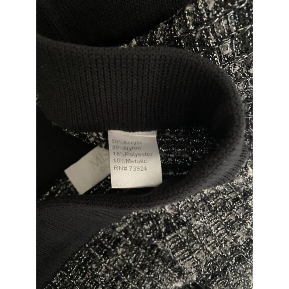 Misook Collection Skirt Knit Tweed Pull On Straight Pencil Metallic M - Picture 5 of 6